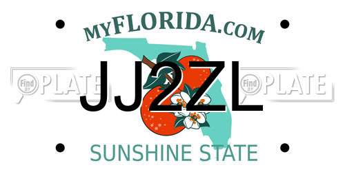 JJ2ZL Florida License Plate