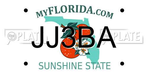 JJ3BA Florida License Plate