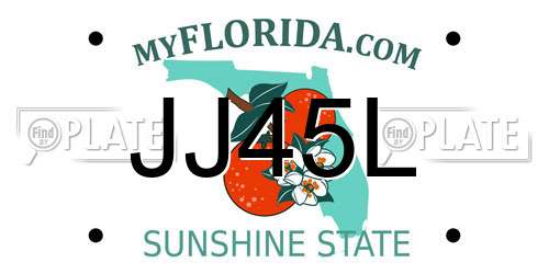 JJ45L Florida License Plate