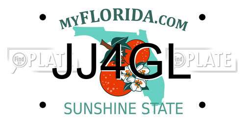 JJ4GL Florida License Plate