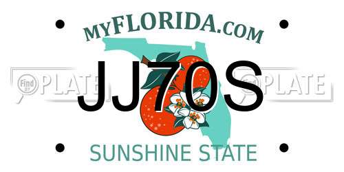 JJ70S Florida License Plate