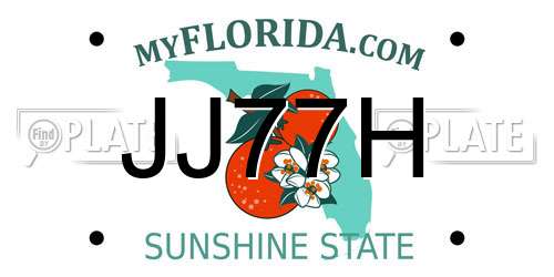 JJ77H Florida License Plate