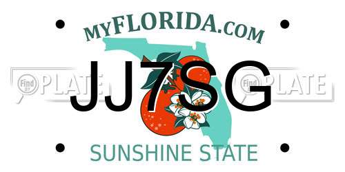 JJ7SG Florida License Plate