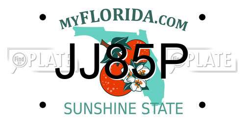 JJ85P Florida License Plate