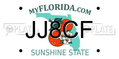 JJ8CF Florida License Plate