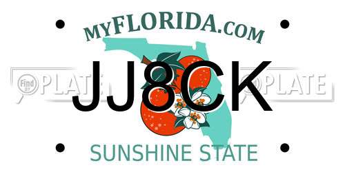 JJ8CK Florida License Plate