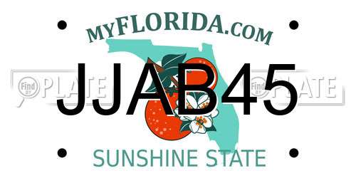 JJAB45 Florida License Plate