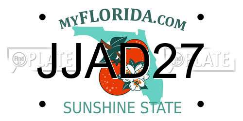 JJAD27 Florida License Plate