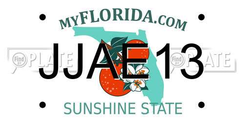 JJAE13 Florida License Plate
