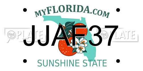 JJAF37 Florida License Plate
