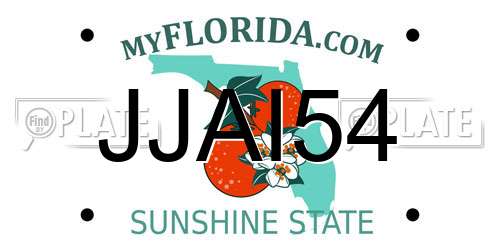 JJAI54 Florida License Plate