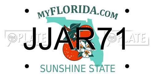 JJAR71 Florida License Plate