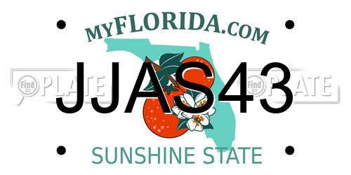 JJAS43 Florida License Plate
