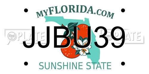 JJBU39 Florida License Plate