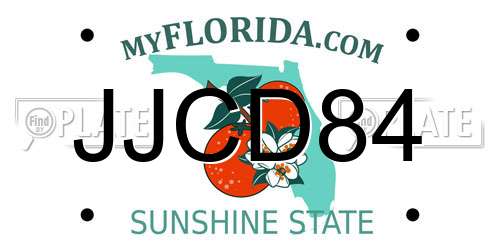 JJCD84 Florida License Plate