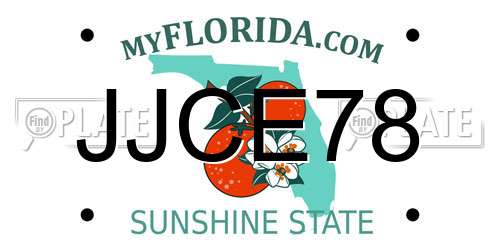 JJCE78 Florida License Plate