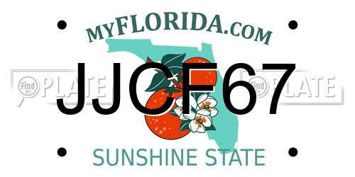 JJCF67 Florida License Plate