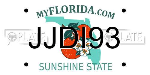 JJDI93 Florida License Plate