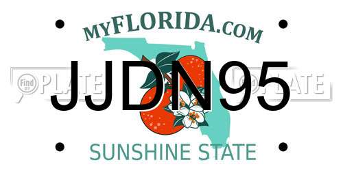 JJDN95 Florida License Plate
