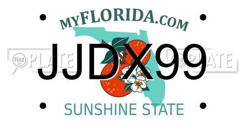 JJDX99 Florida License Plate