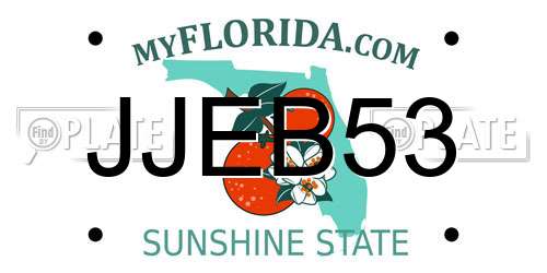 JJEB53 Florida License Plate