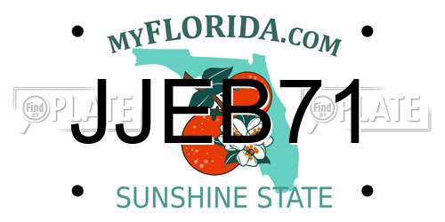 JJEB71 Florida License Plate