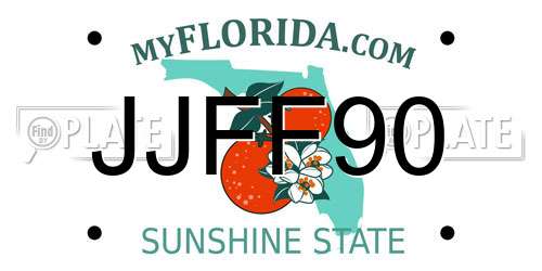 JJFF90 Florida License Plate