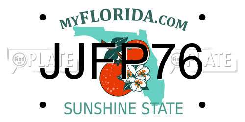 JJFP76 Florida License Plate