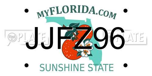 JJFZ96 Florida License Plate