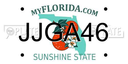 JJGA46 Florida License Plate