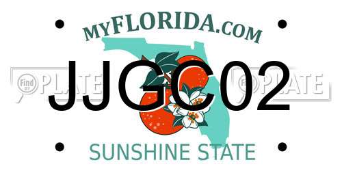 JJGC02 Florida License Plate