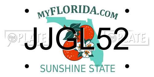 JJGL52 Florida License Plate