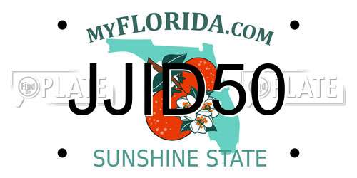 JJID50 Florida License Plate