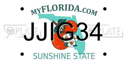 JJIG34 Florida License Plate