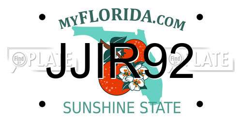 JJIR92 Florida License Plate