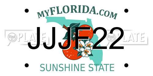JJJF22 Florida License Plate