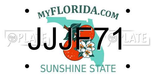 JJJF71 Florida License Plate