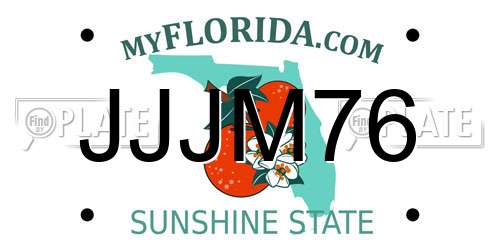 JJJM76 Florida License Plate