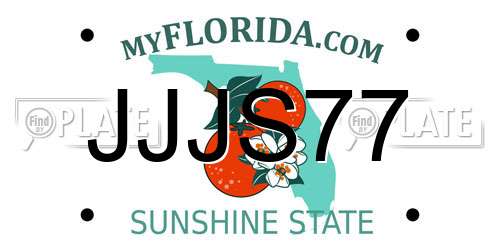 JJJS77 Florida License Plate