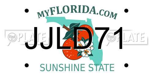 JJLD71 Florida License Plate