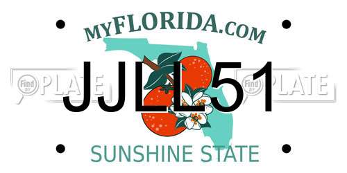 JJLL51 Florida License Plate