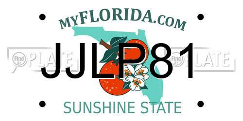 JJLP81 Florida License Plate