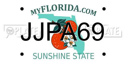 JJPA69 Florida License Plate