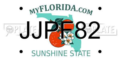 JJPF82 Florida License Plate