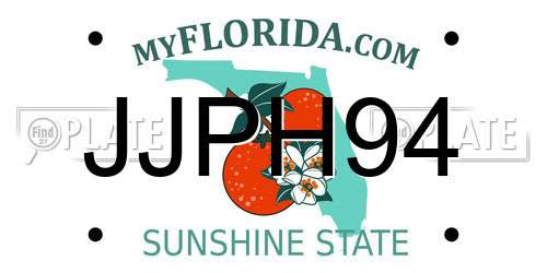 JJPH94 Florida License Plate