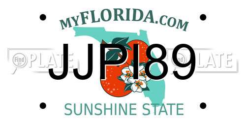 JJPI89 Florida License Plate
