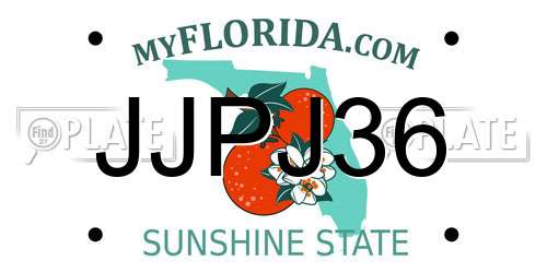 JJPJ36 Florida License Plate