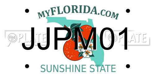 JJPM01 Florida License Plate