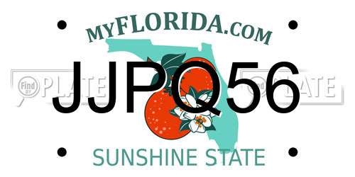 JJPQ56 Florida License Plate
