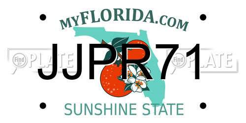 JJPR71 Florida License Plate